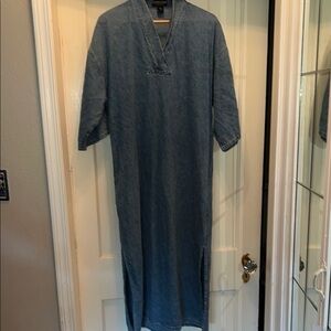 J. Peterman denim oversized Caftan maxi dress s/m